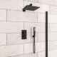 Matt Black Square Recessed Shower Set